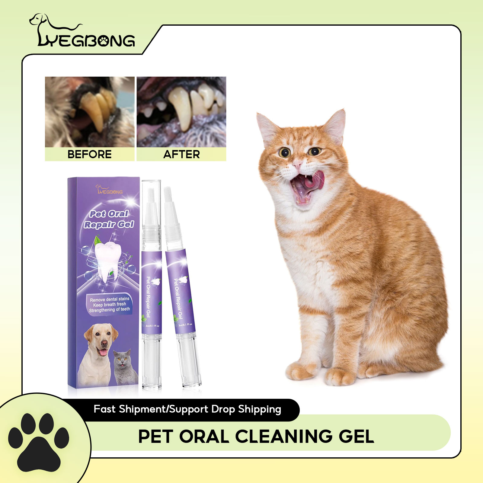 Pet Oral Repair Gel Puppy Tart - Teeth Whitening Essence ulasan dan harga