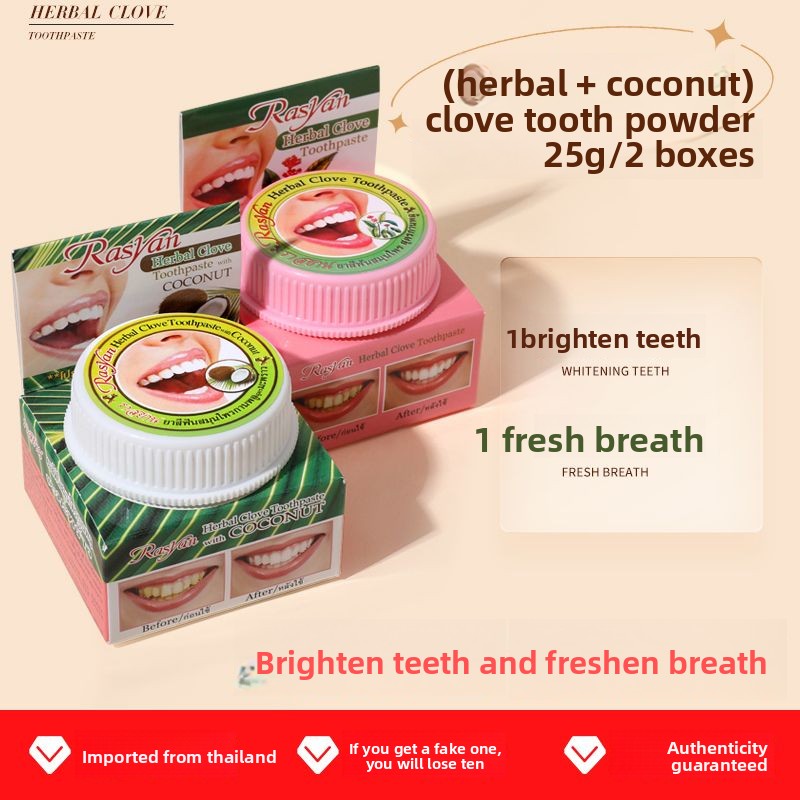 Thai Clove/coconut Tooth Powde - Teeth Whitening Essence ulasan dan harga